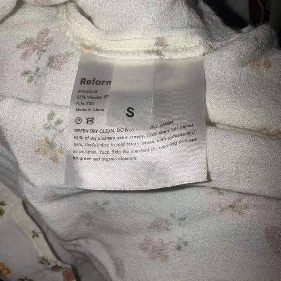 Reformation Small Floral Boho Hippie Colorful Fall Layering Blouse - Picture 3 of 8